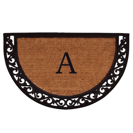 Monogram Door Mat, Black, Natural, 24 in W x 36 in L